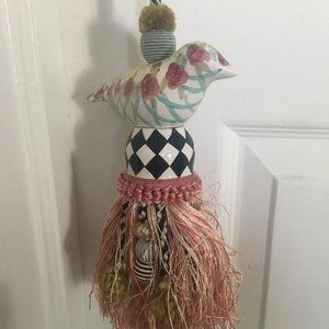 MacKenzie-Childs Ceramic Hand Painted Bird Tassel